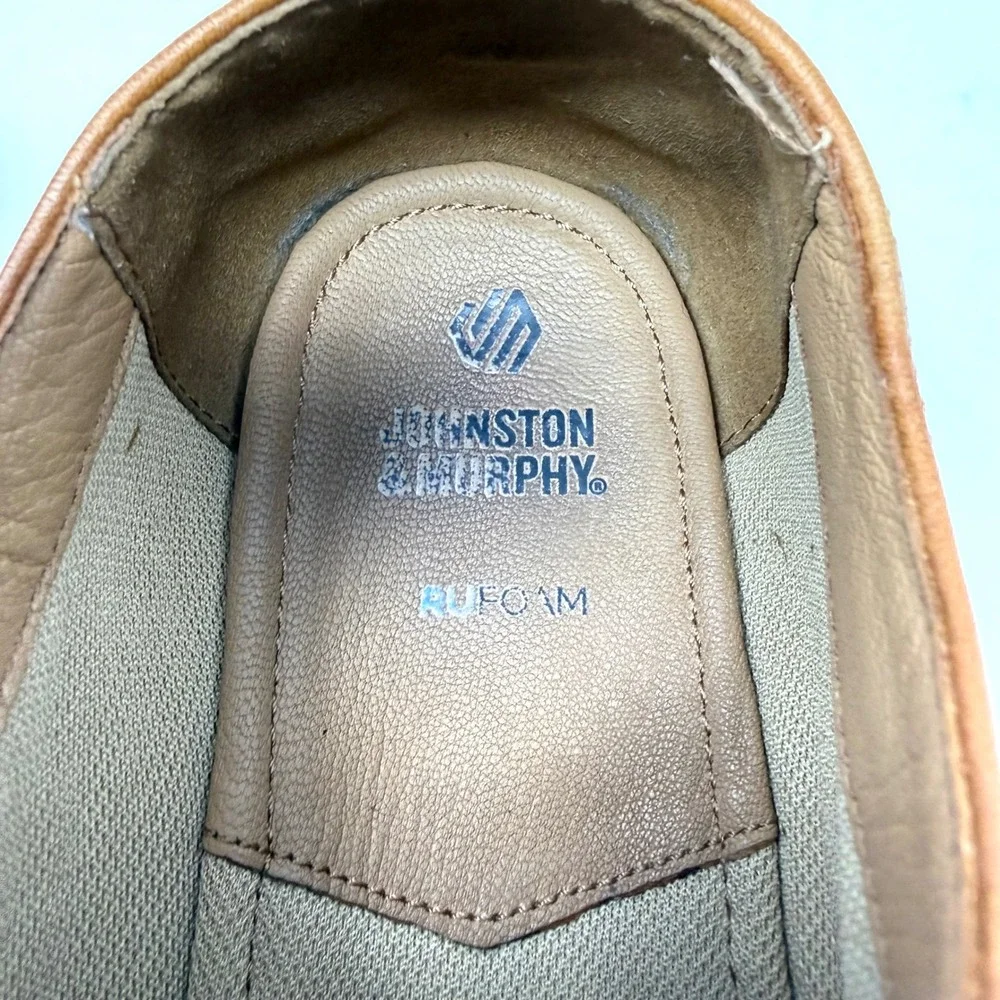 Johnston & Murphy Boys Upton Plain Toe Oxford Tan Leather TRUFOAM Shoes 7M